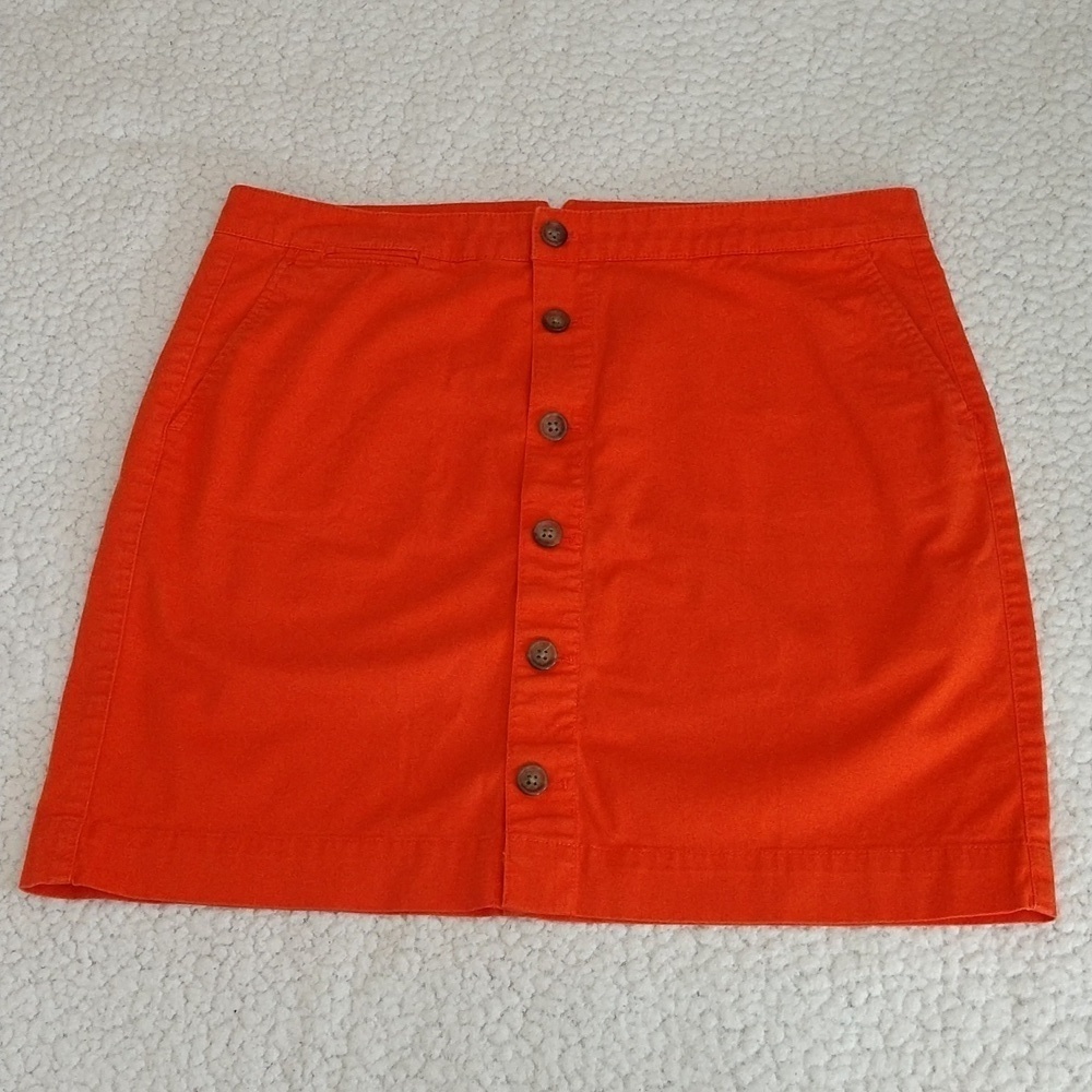 Khakis by GAP Orange Front Button Mini Skirt Size 10